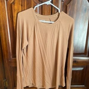 Casual Tan Long Sleeve Women's Top